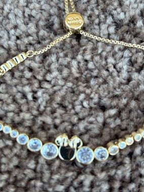 Disney Gold-tone Crystals with Czech stones in an adjustable bracelet